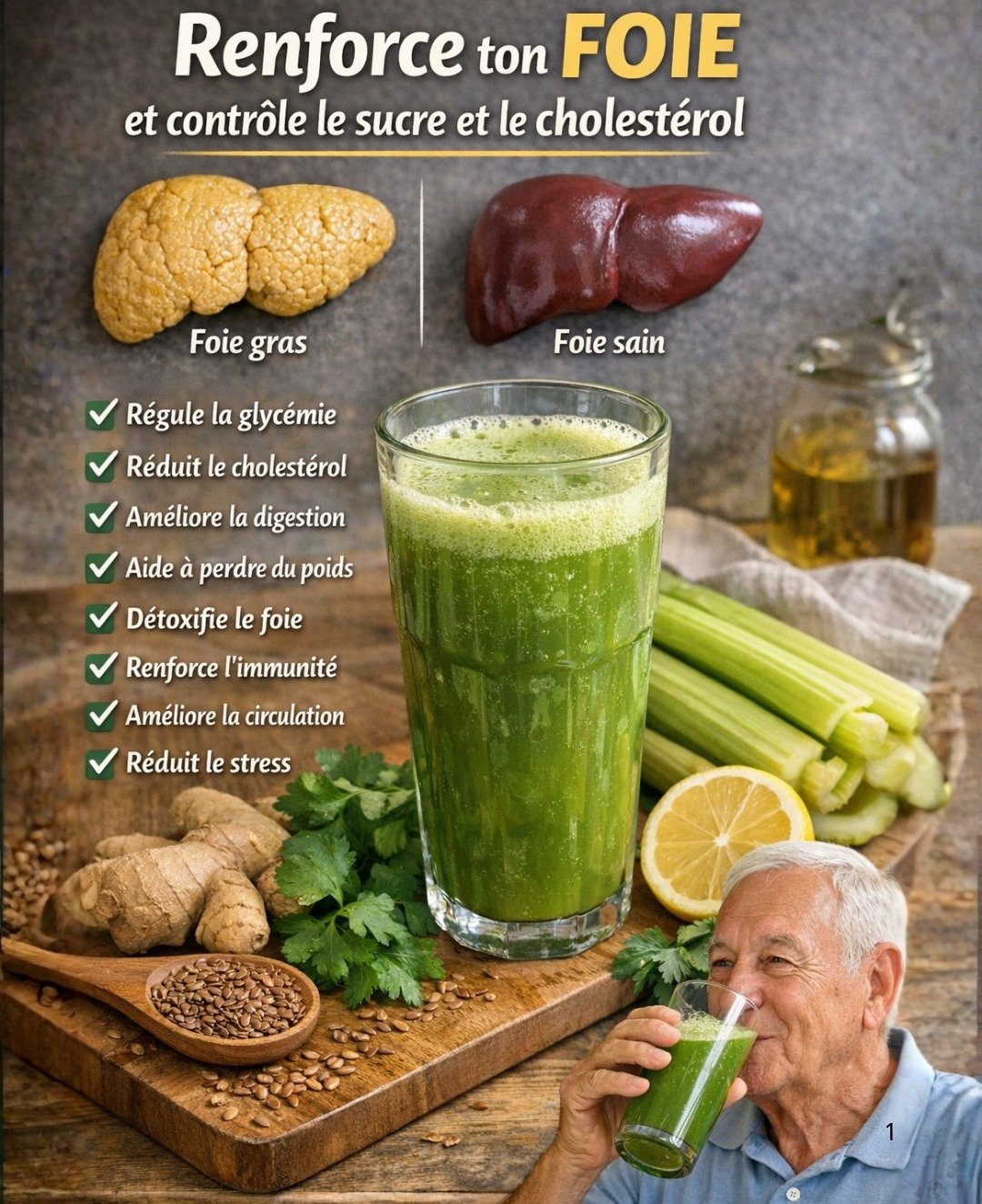 Jus vert détoxifiant pour le foie : Une recette naturelle au céleri, persil, gingembre et citron