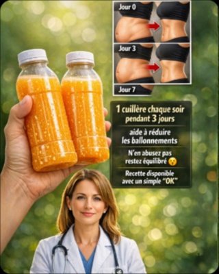 Révélation : Ce jus de 3 ingrédients vous DÉGONFLE le ventre et BRÛLE les graisses en seulement 5 minutes par jour ! Ne manquez pas cette astuce naturelle.