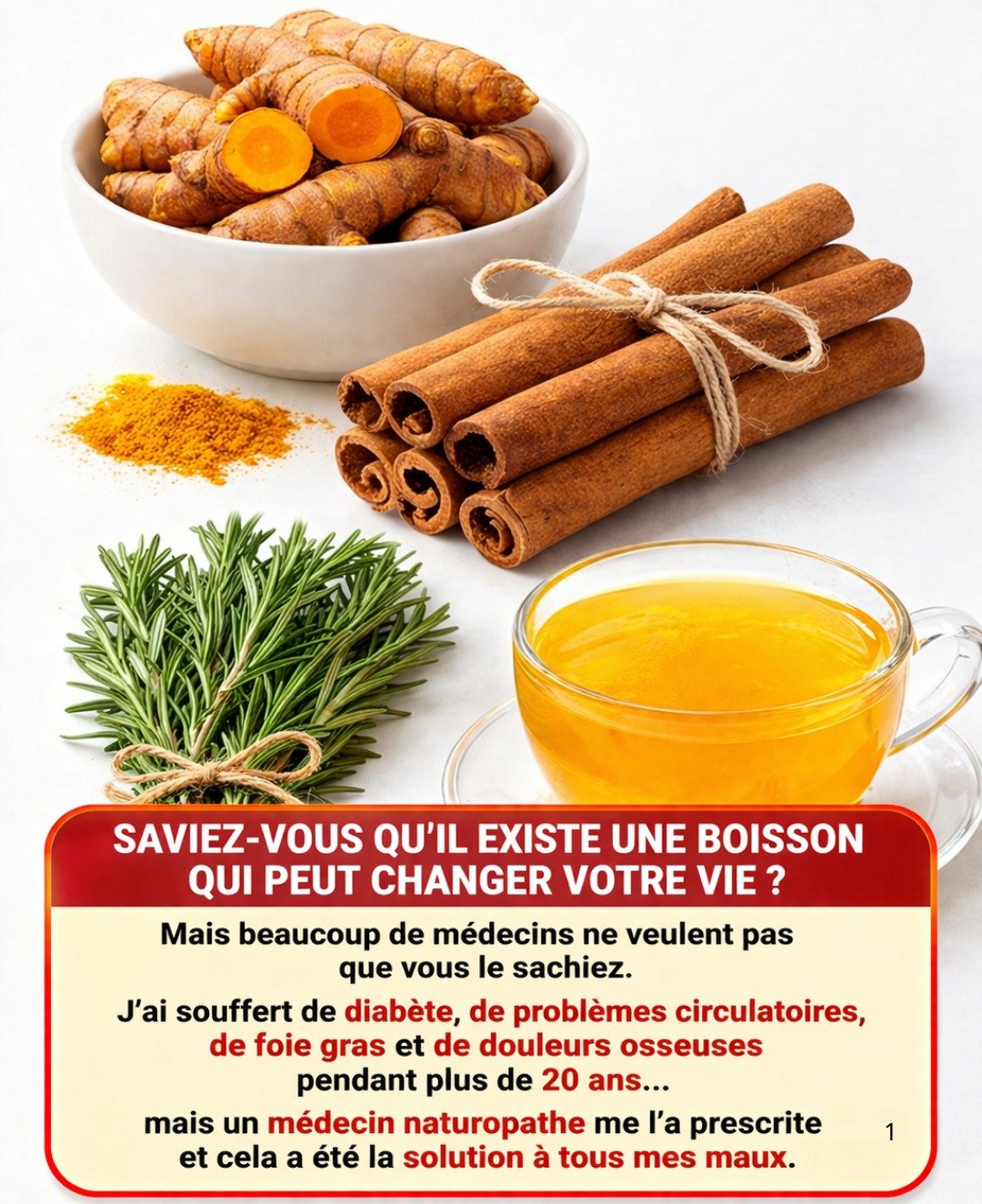 Une infusion revigorante au romarin, curcuma et cannelle : votre élixir doré pour le bien-être intégral