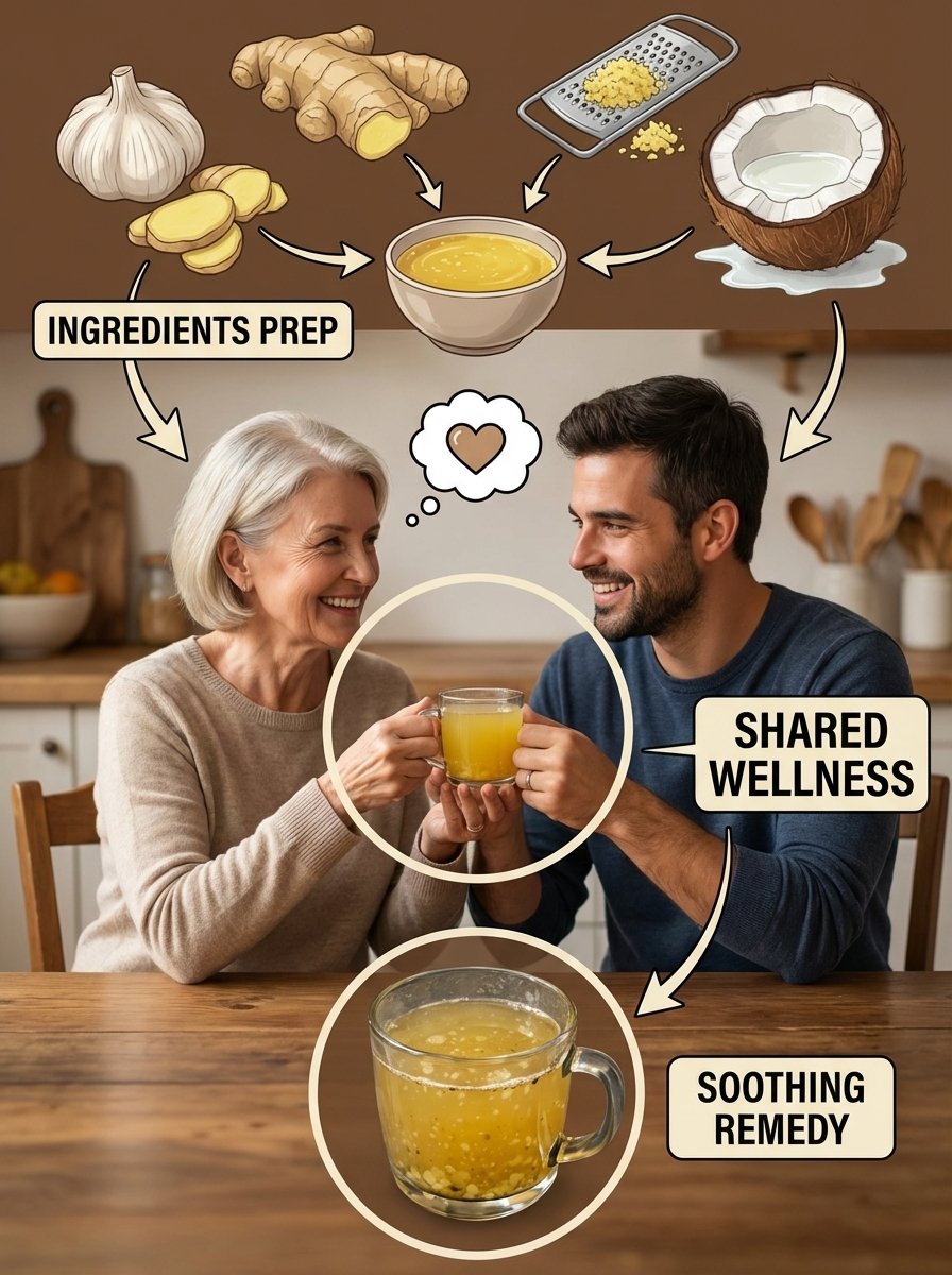 Le Secret Millénaire pour Booster Votre Vitalité : Ce Mélange D'Eau de Coco, Ail & Gingembre Va VOUS Épater (Mais Attention, C'est Puissant !) 🤫