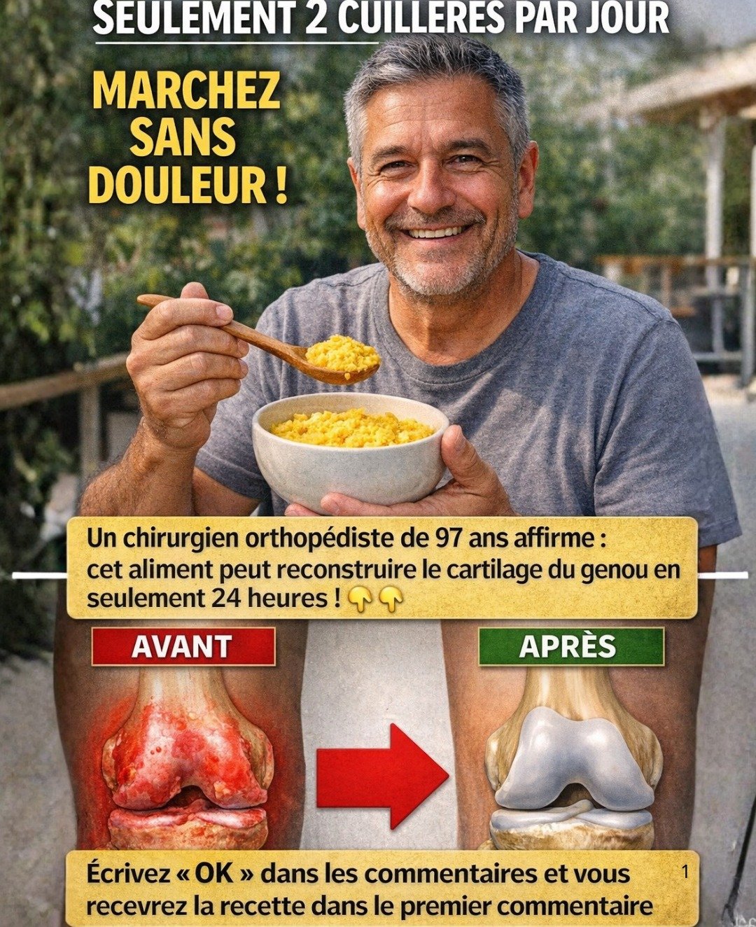 Soutenez la Santé de Vos Genoux : Deux Cuillères Quotidiennes de Cette Pâte Naturelle Peuvent Faire la Différence