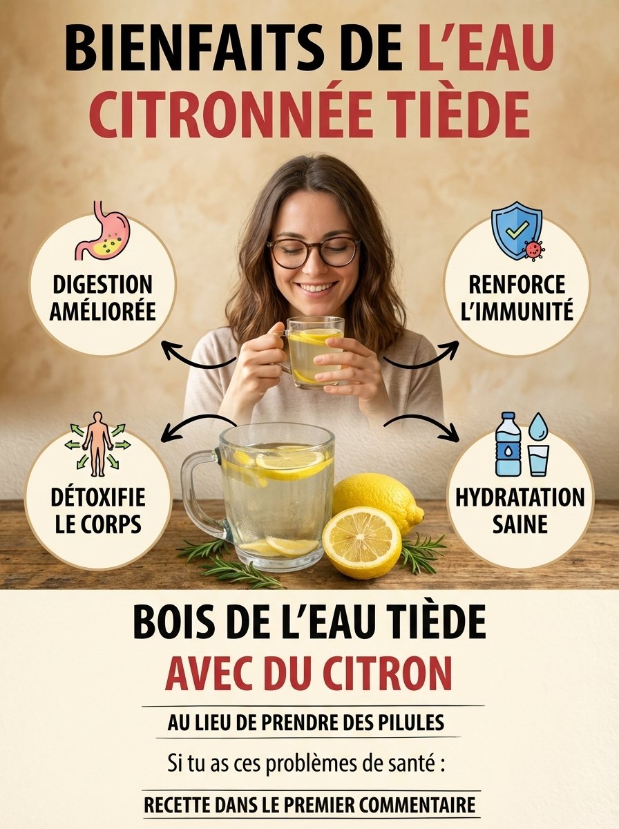 Le Rituel Matinal Simple Qui Va Révolutionner Votre Santé : 15 Problèmes Résolus Par l'Eau Tiède au Citron !