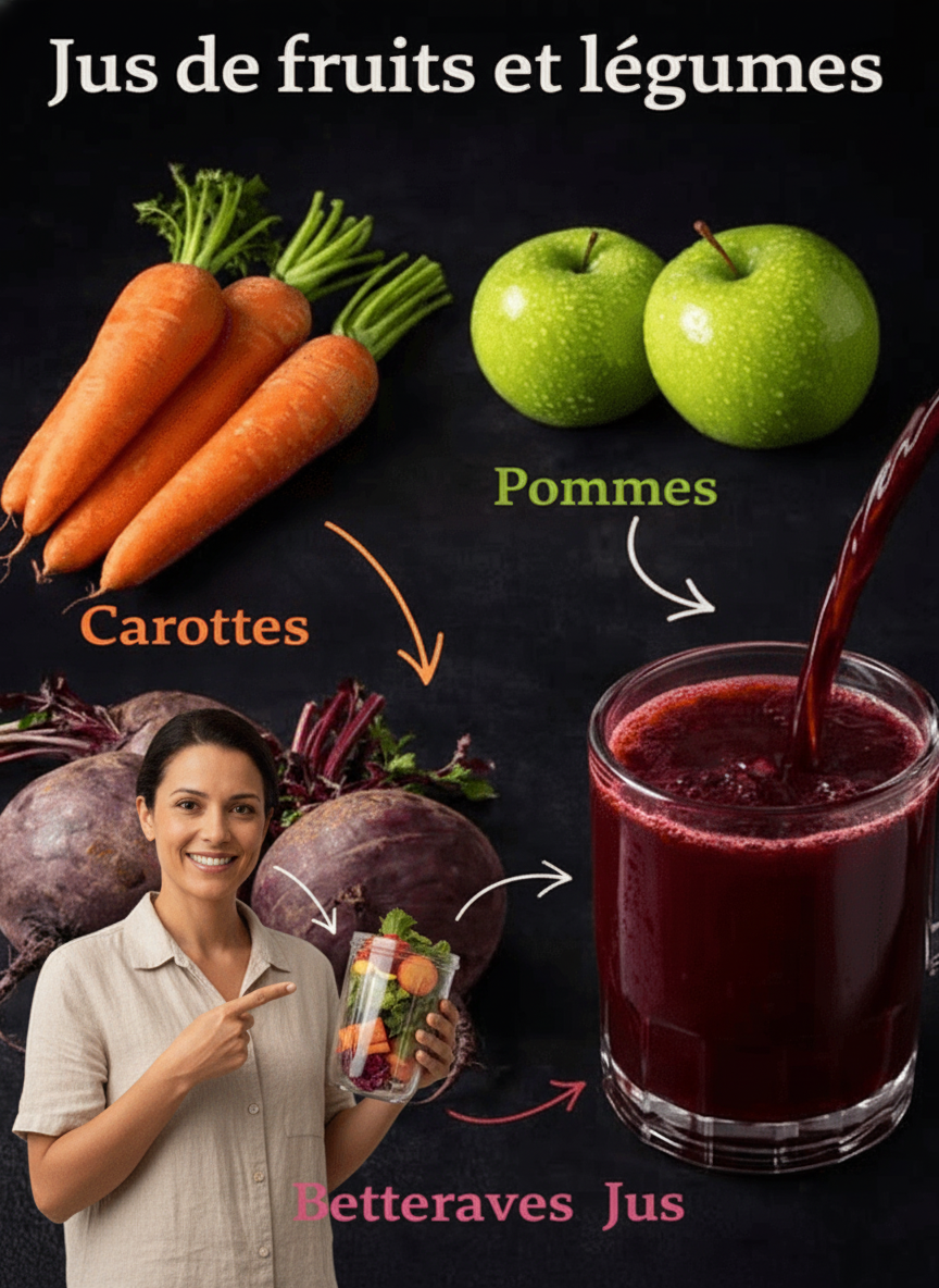 Jus Naturel Carotte, Pomme, Betterave : L'Élixir Rouge pour Booster Votre Vitalité Quotidienne