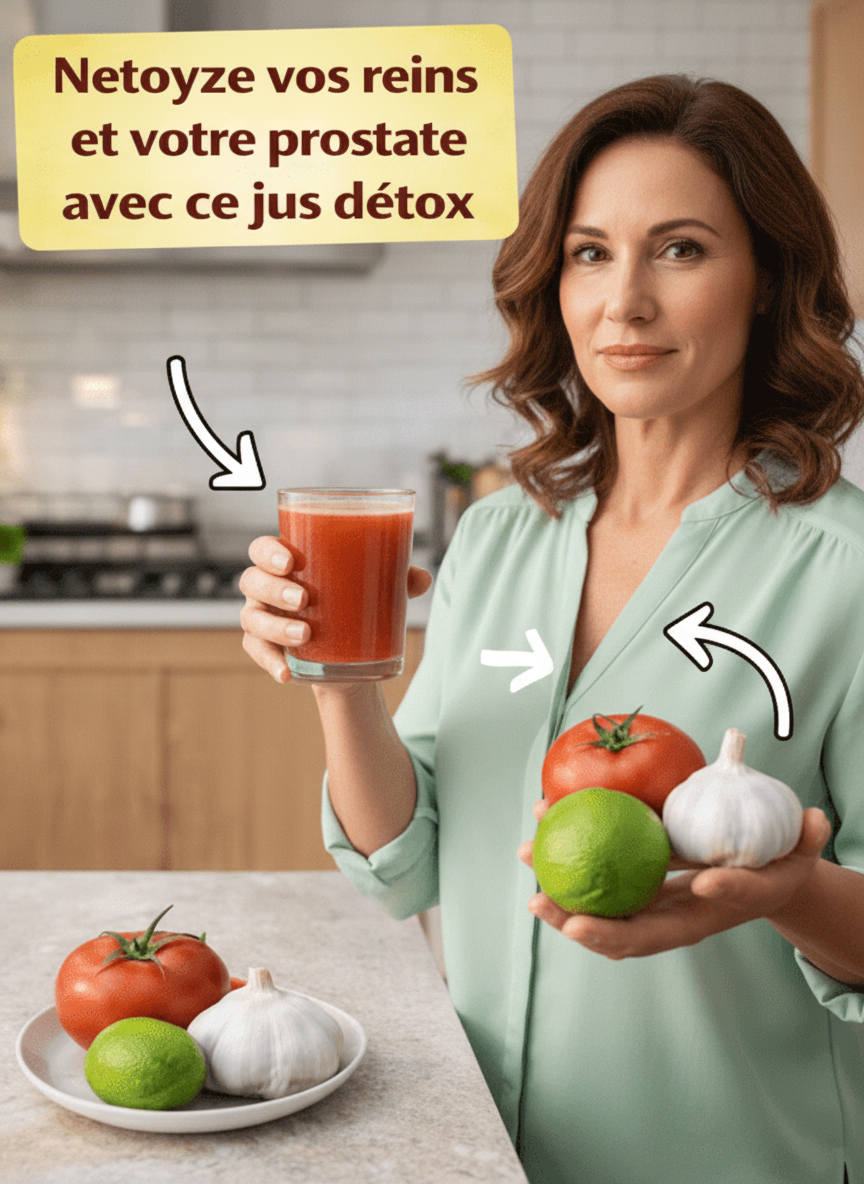 Jus Détox Tomate, Ail et Citron : Un Soutien Naturel Essentiel pour Reins et Prostate Après 45 Ans