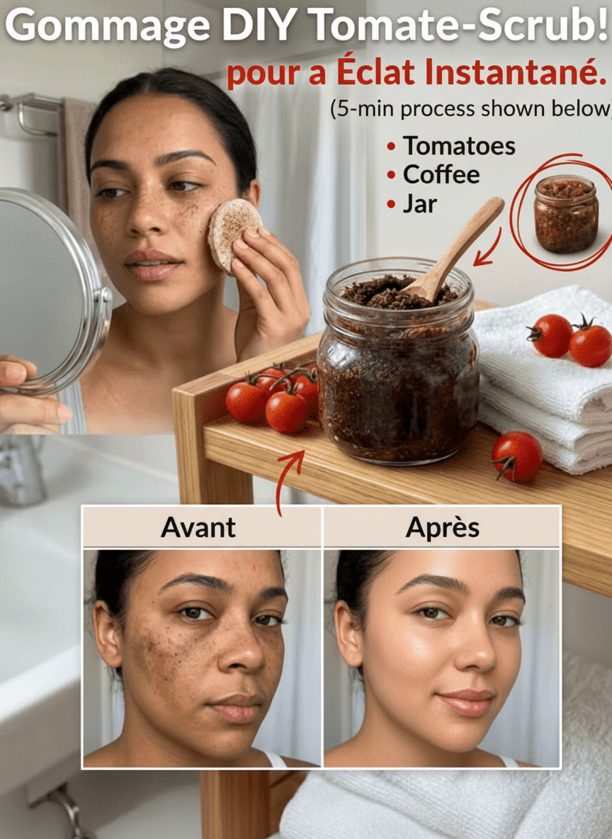 Gommage Tomate-Café pour une Peau Éclatante : Un Rituel Simple qui Suscite la Curiosité