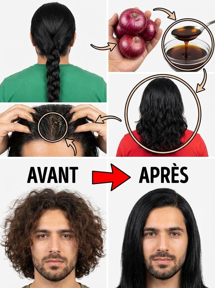 Le Secret CHOC que PERSONNE ne vous dit pour stopper la chute de cheveux et les faire pousser 2X plus vite (Recette VIRALE à l'oignon)