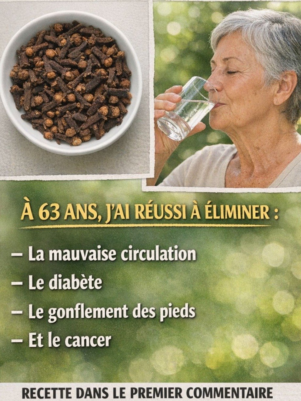 Le Secret Choc d'un Homme de 63 Ans : Il a Banni Diabète, Mauvaise Circulation et Pieds Gonflés avec CETTE Boisson aux Clous de Girofle (La Recette Complète ICI) !
