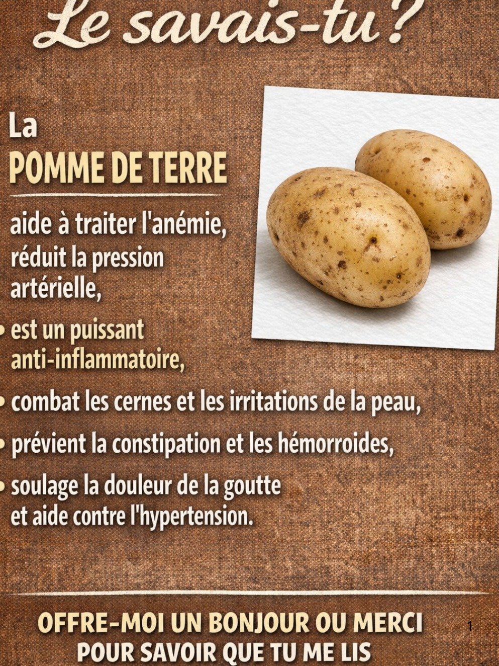 Révélation Santé : La Pomme de Terre, Votre Arme Secrète Contre les Maladies ! Ce que VOUS devez absolument savoir.