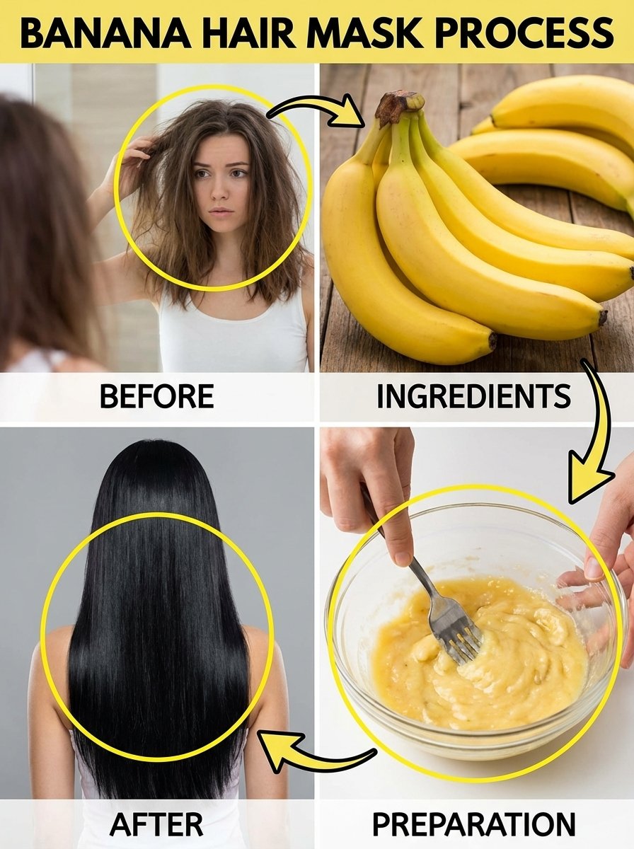 Le Secret Millénaire JAPONAIS pour des Cheveux Lisses et Brillants : La Kératine Maison à la Banane qui Va TOUT Changer !