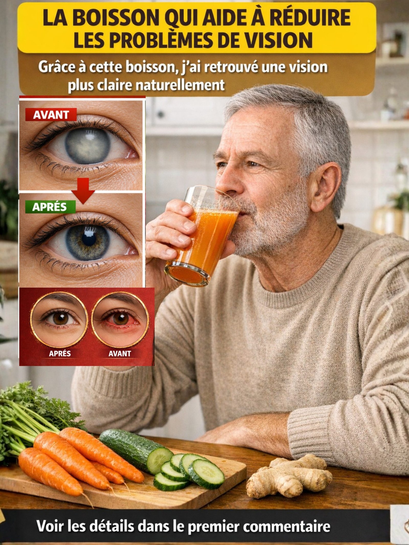Votre Vue S'Affaiblit ? Découvrez Le Mélange SECRET de 3 Ingrédients Qui Révolutionne la Vision (Ne Manquez Pas Ça !) 🥕🥒🫚