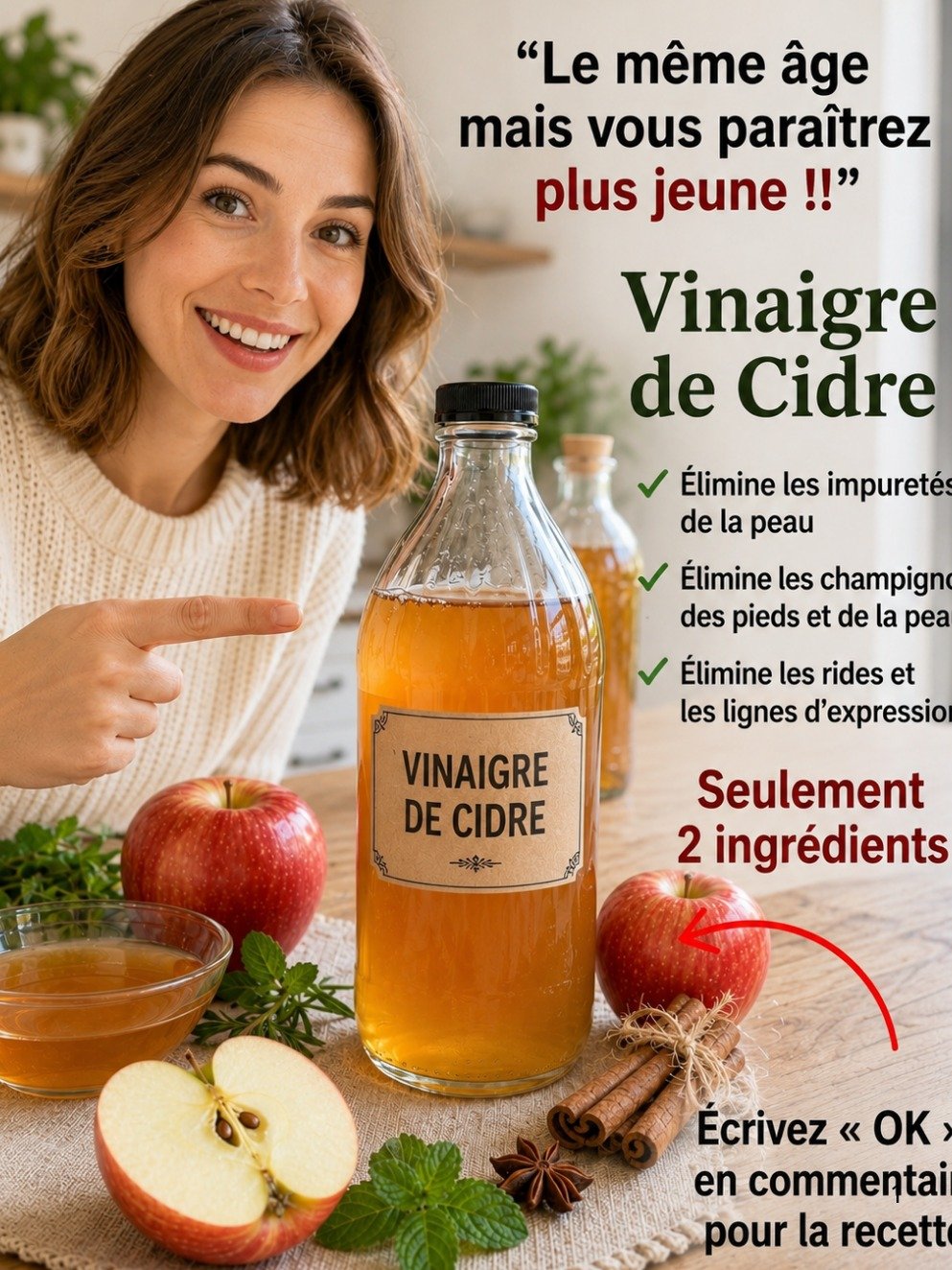 Le Secret Anti-Âge Insoupçonné dans Votre Cuisine : Transformez Votre Peau avec le Vinaigre de Cidre (Recettes Faciles) !