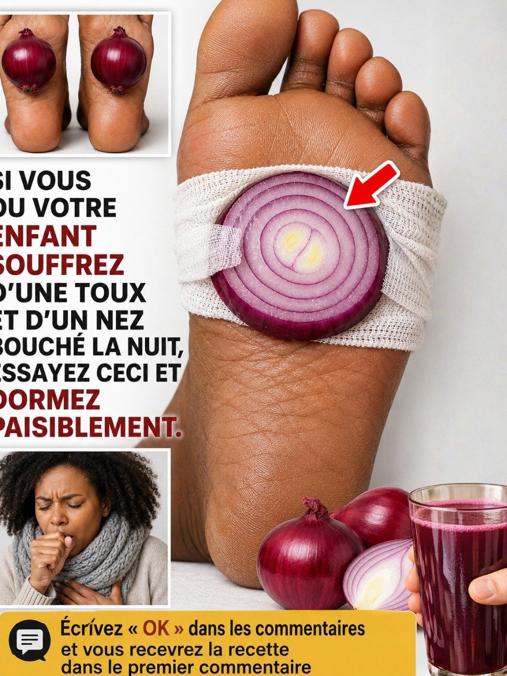 Arrêtez TOUT! Le Secret Insoupçonné de Grand-Mère Pour Des Nuits Sans Toux Ni Nez Bouché: UN OIGNON DANS VOS CHAUSSETTES!