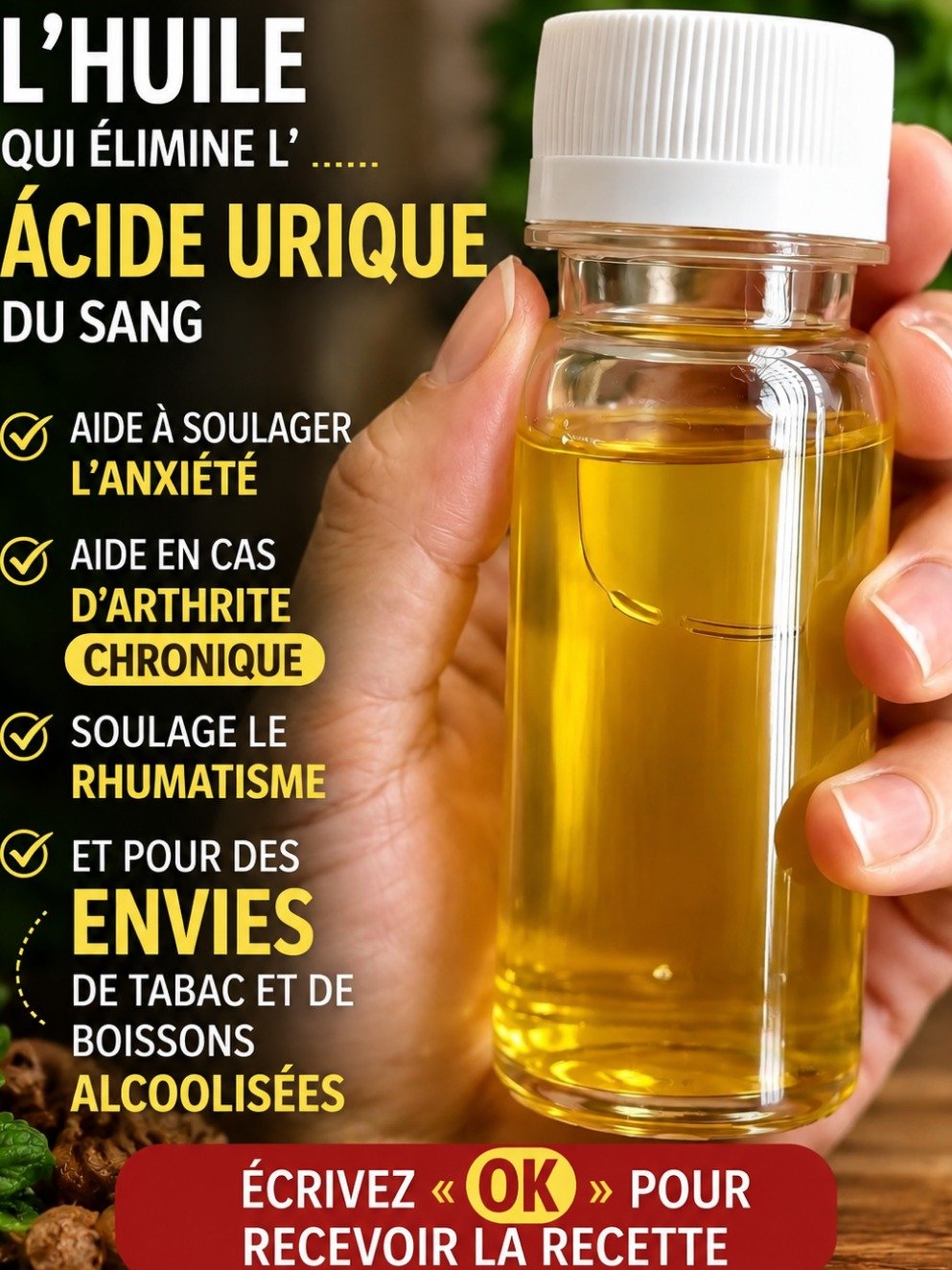Arrêtez de Souffrir ! 🤫 L'Huile Naturelle Ultime Contre l'Acide Urique : La Recette Maison Que Personne Ne Vous Dit !
