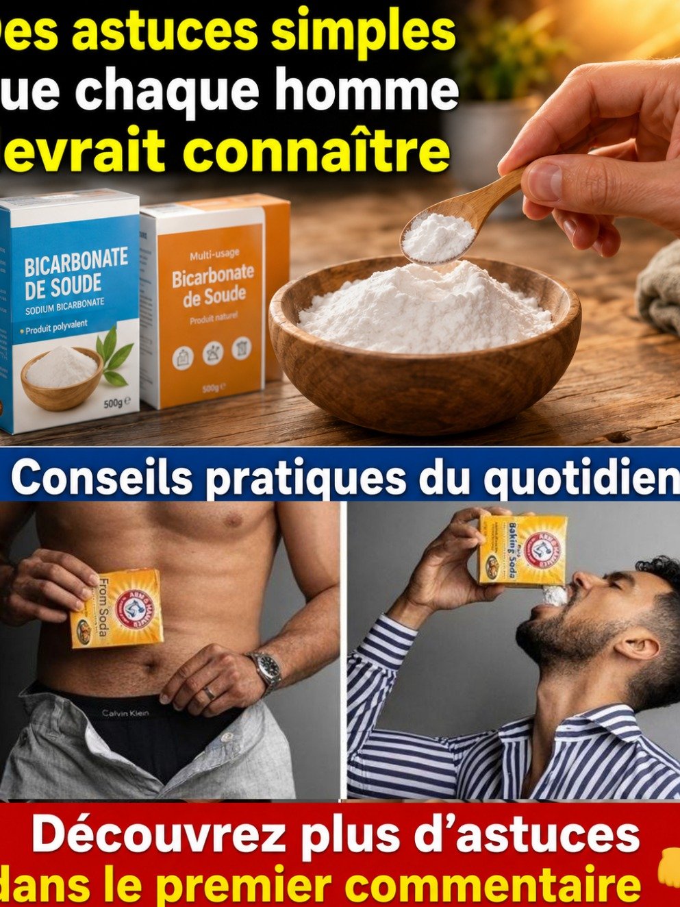 Arrêtez Tout ! 8 Astuces Incroyables au Bicarbonate de Soude Que Chaque Homme Doit Connaître Absolument
