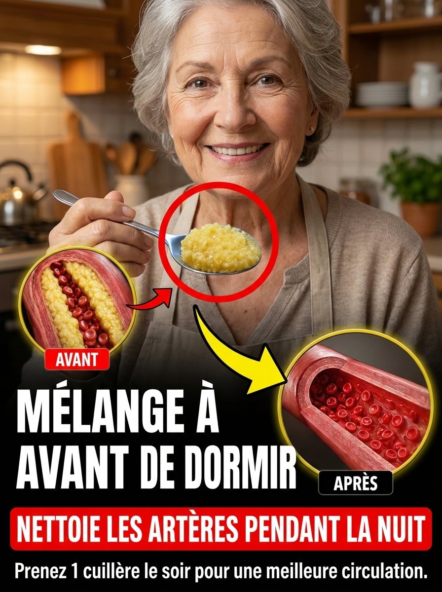 Le Secret Nocturne Révélé : Mélangez CES 3 Ingrédients AVANT de Dormir et Redonnez une Jeunesse à Vos Artères Pendant Votre Sommeil !