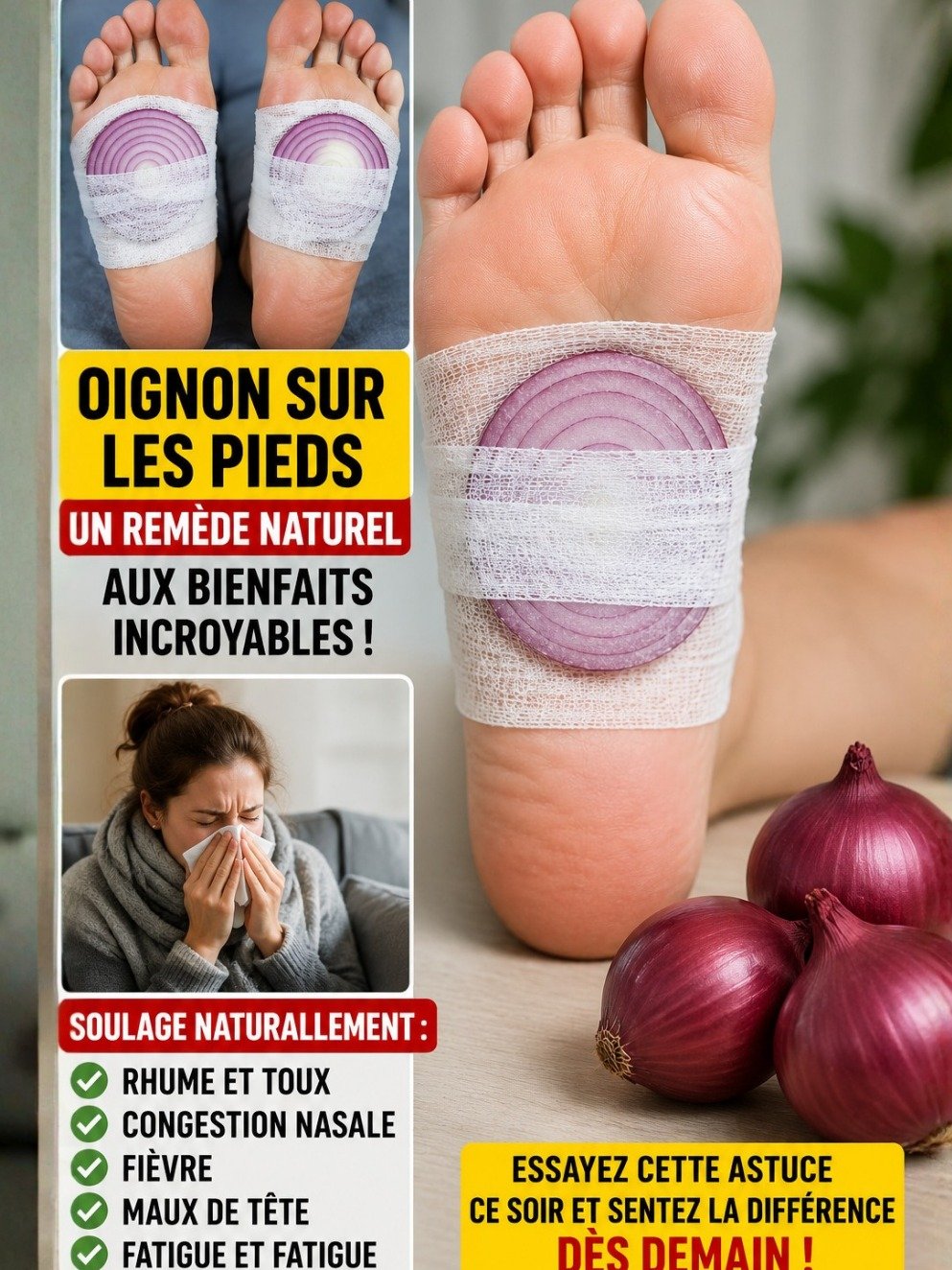 Dites Adieu à la Toux Nocturne: Le Secret Viral de l'Oignon Dans Vos Chaussettes Pour Respirer Librement Dès Ce Soir!
