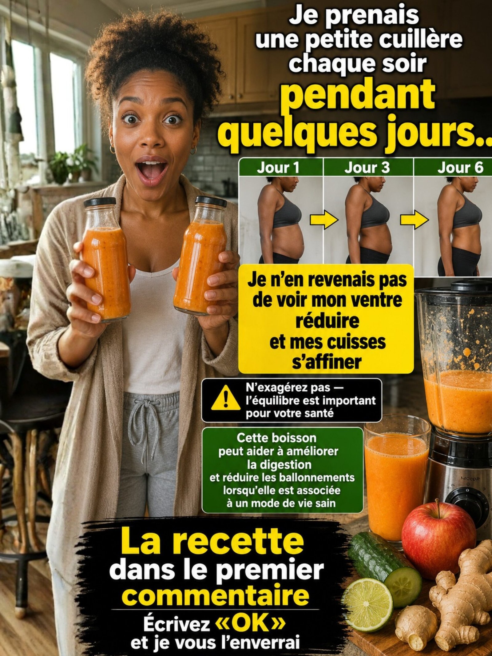 Le Secret Ultime pour un Ventre Plat en 5 Minutes ? Ce Jus Viral Va Tout Changer et Éliminer Vos Ballonnements !