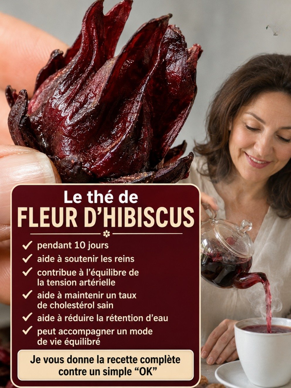 Arrêtez Tout ! Voici Comment L'Infusion d'Hibiscus Peut Réinventer Votre Santé (Reins, Tension, Poids) EN SEULEMENT Quelques Jours
