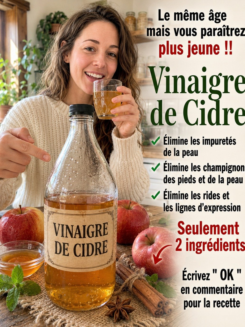 Révélez une Peau Éclatante et Jeune : 3 Recettes Simples au Vinaigre de Cidre que Vous Devez Essayer MAINTENANT !