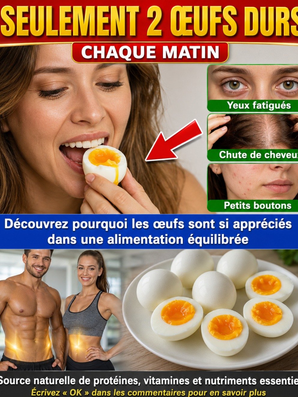 Révélation Choc : Mangez 2 Œufs Durs Chaque Matin et Observez 10 Transformations Incroyables sur Votre Corps et Votre Esprit !