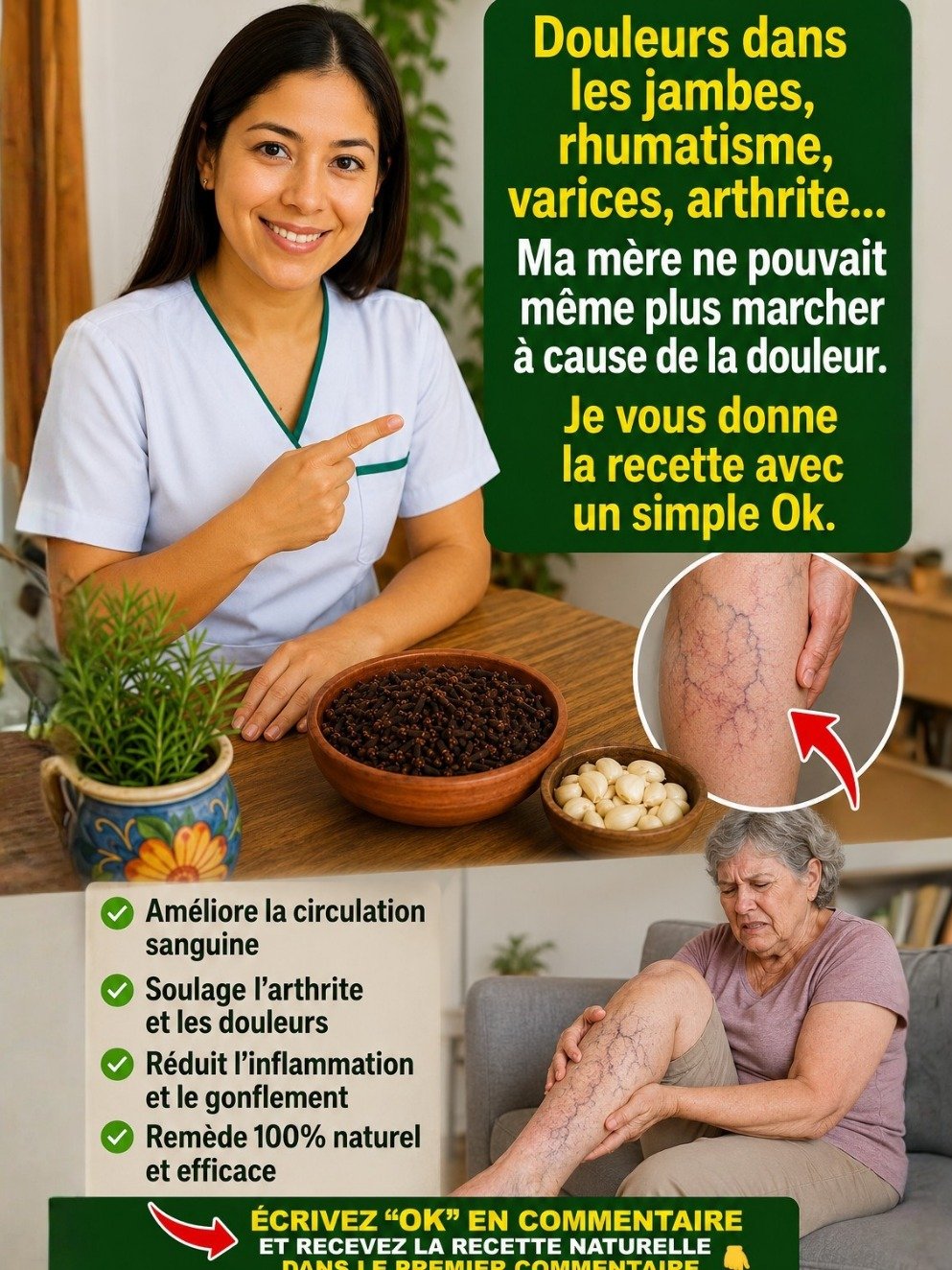 Le Secret Millénaire Oublié : 3 Ingrédients Simples Qui Révolutionnent Vos Jambes et Votre Circulation !