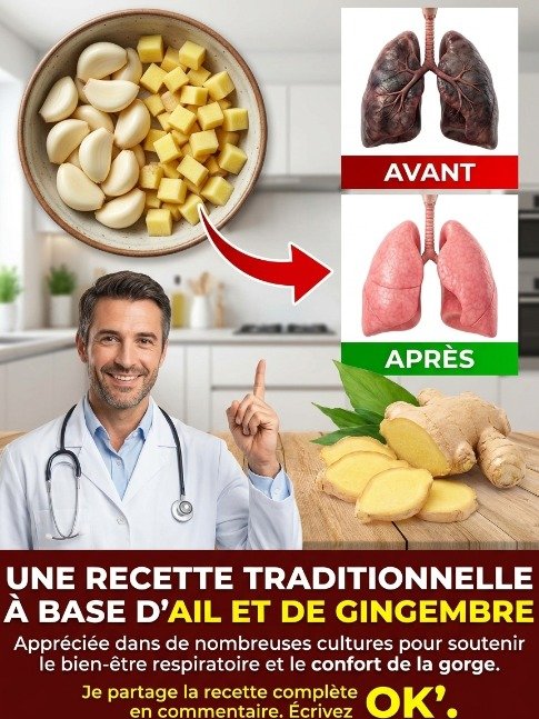 Vos Poumons Vous Supplieront de Lire Ceci : Le Secret de l'Ail et du Gingembre Contre la Toux, le Rhume et la Gêne Respiratoire !