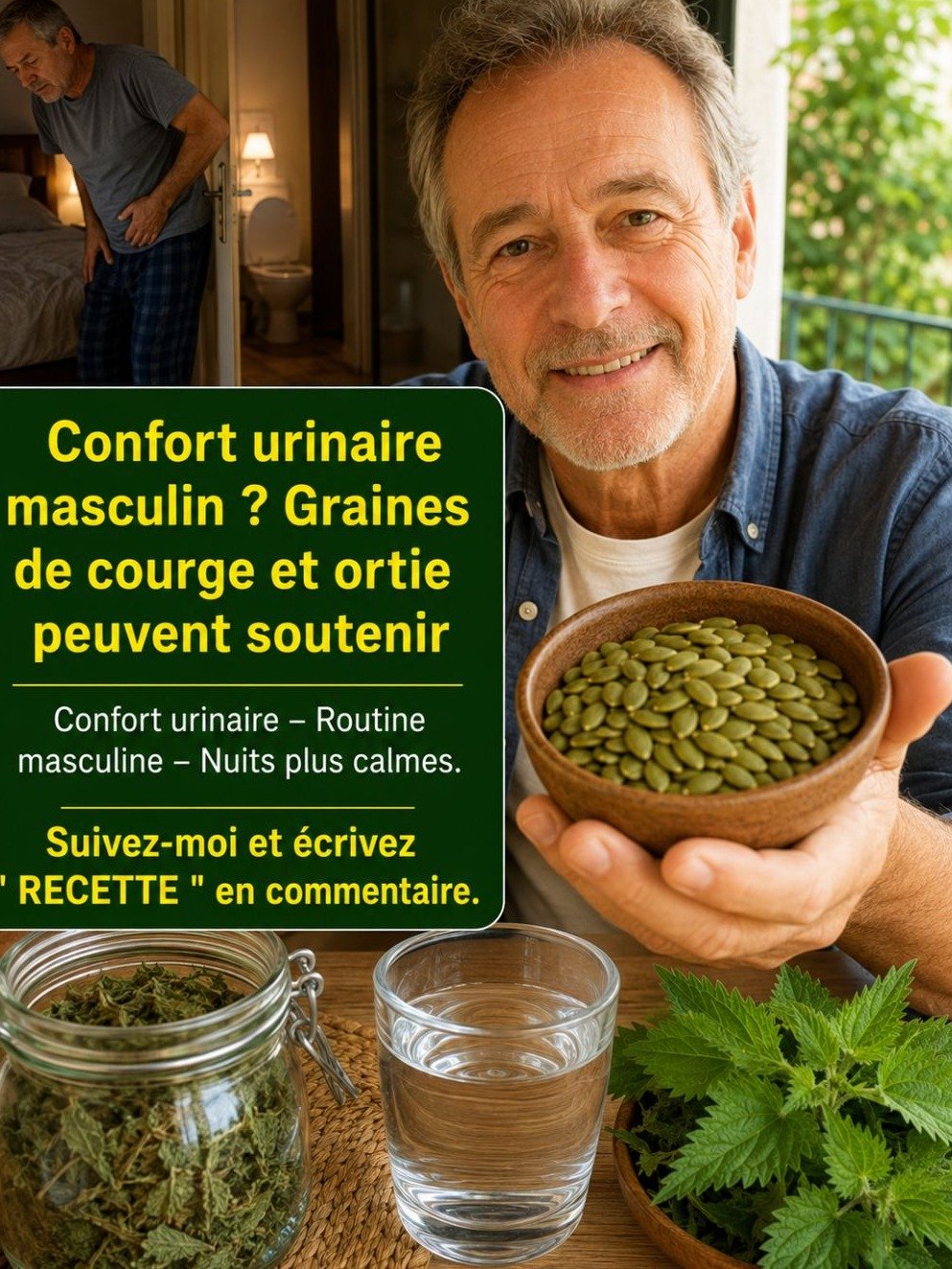 Nuits Hachées par les Envies d'Uriner ? Découvrez le Secret Naturel Ancien aux Graines de Courge et Ortie Pour Retrouver un Sommeil Profond !