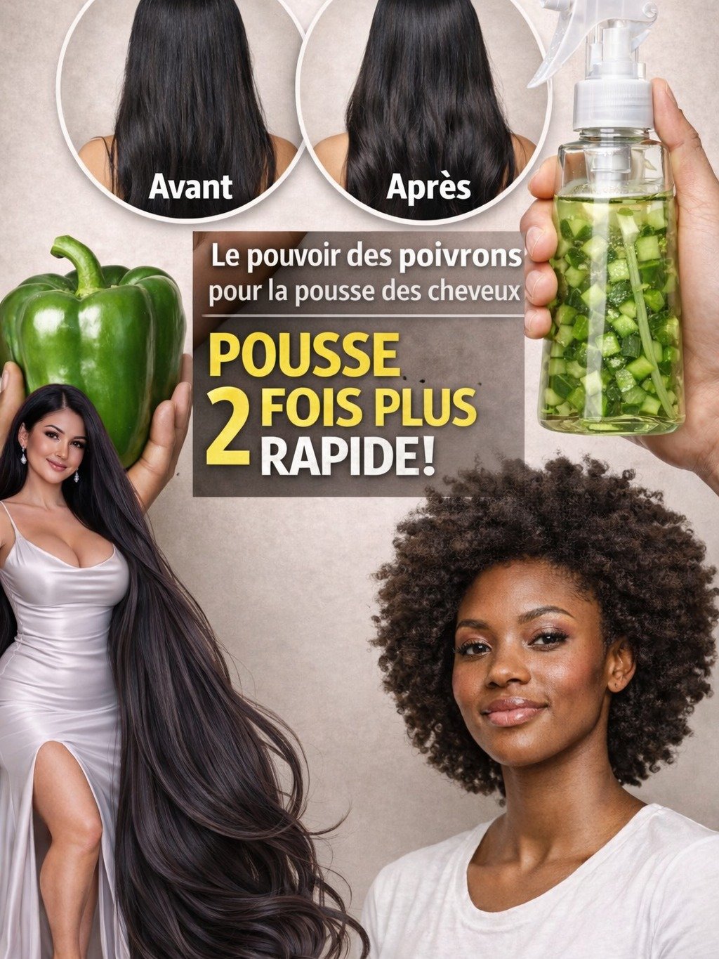 LE SECRET INDIEN ÉPOUSTOUFLANT : Des Cheveux Incroyablement LONGS et DENSES en SEULEMENT 7 Jours – Le Poivron Vert Va Tout Changer !