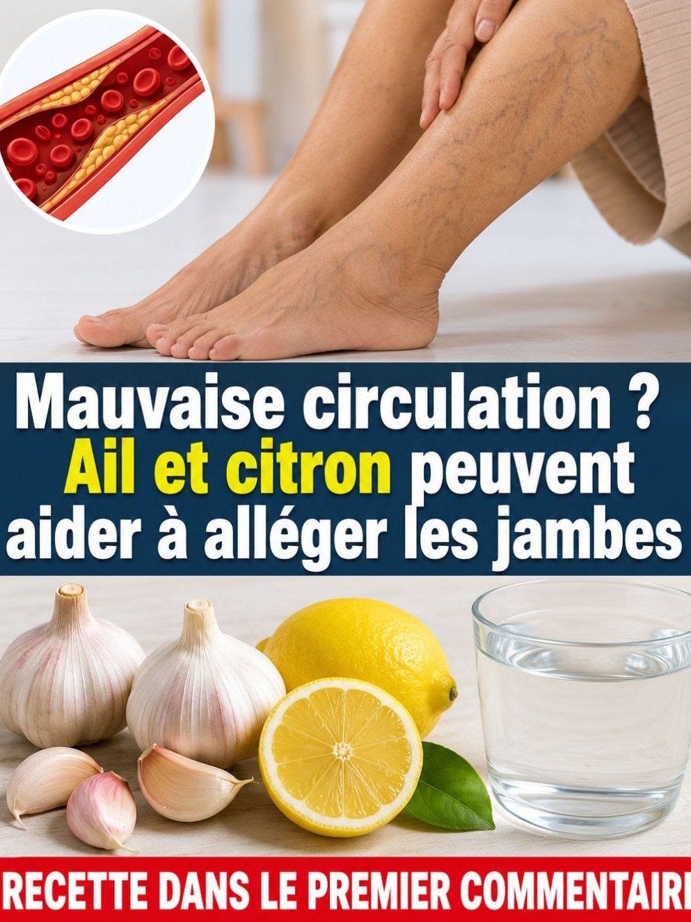 Marre des Jambes Lourdes ? 1 Recette Simple (Ail, Citron, Eau) Pour Une Circulation Sanguine Incroyable !
