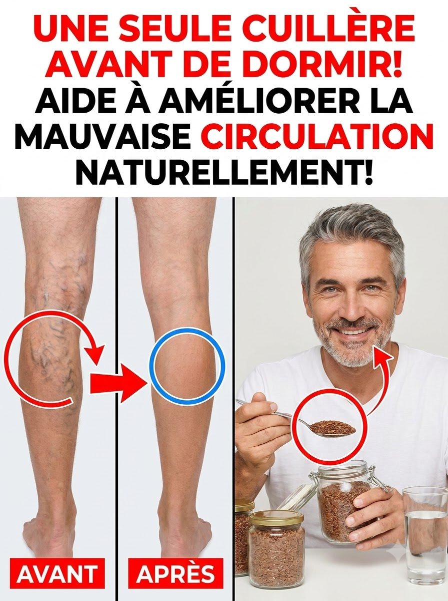 Le Secret Inattendu d'Une Circulation Optimale : Une Cuillère de Graines de Lin Avant de Dormir Va Changer Vos Jambes !