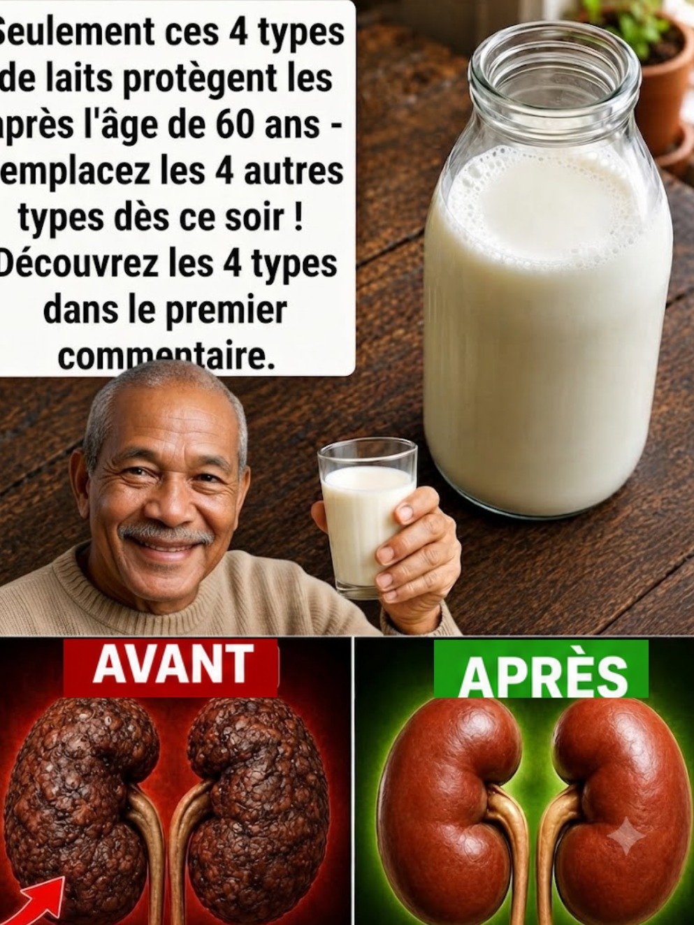 Ces 4 laits protègent vos reins après 60 ans — et celui que vous buvez sûrement les ABÎME