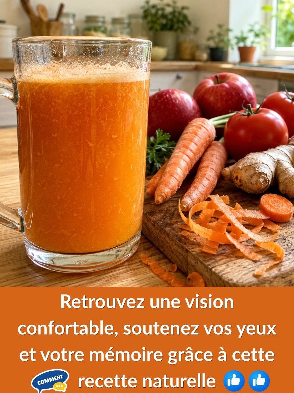 Le Secret Bien Gardé pour une Vision d'Aigle : Ce Jus Maison aux Carottes, Pommes, Tomates et Gingembre Va VOUS Époustoufler !