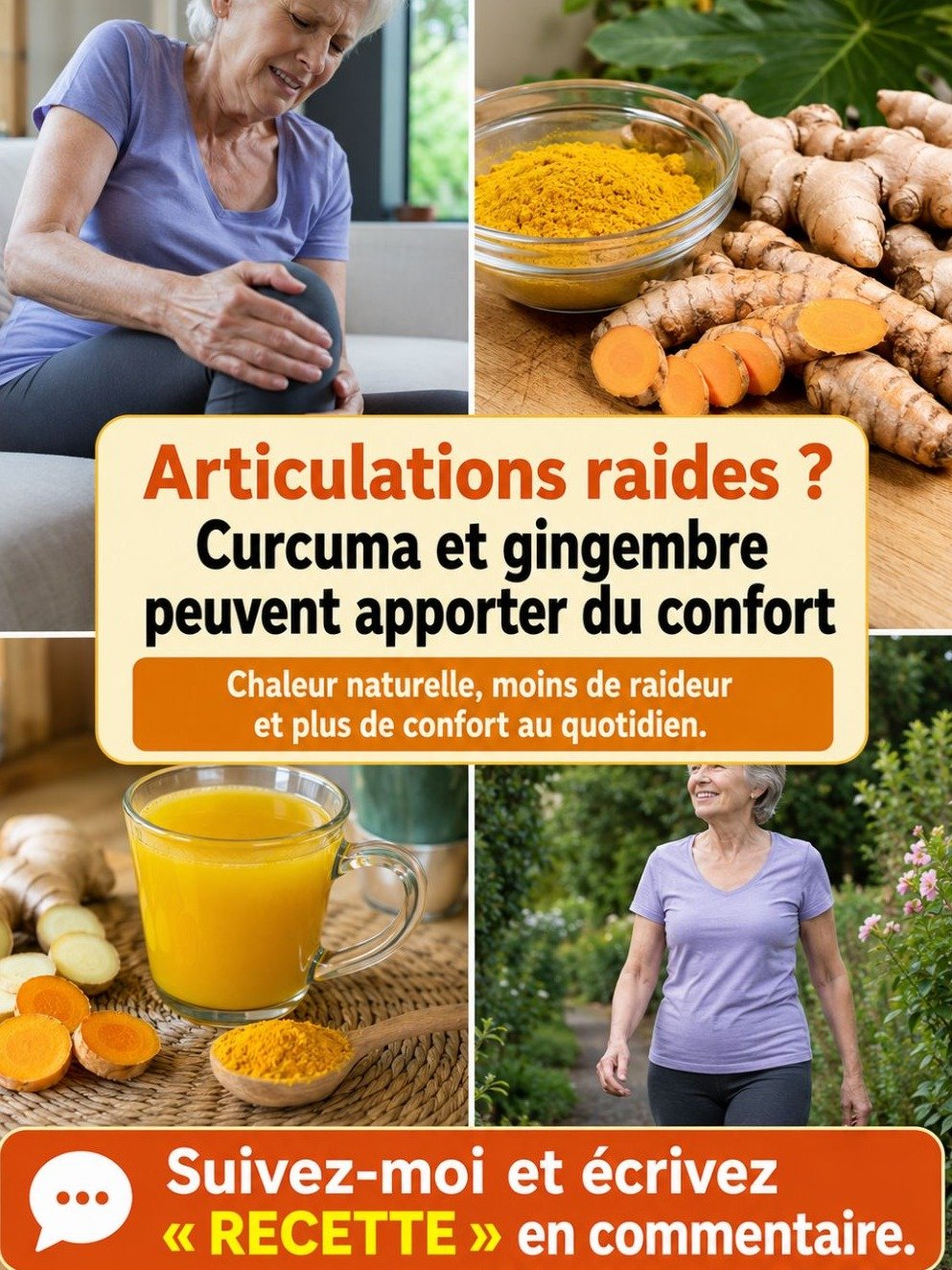 Adieu Douleurs Articulaires ! Cette boisson SECRÈTE au curcuma et gingembre va RÉVOLUTIONNER vos matins (Ne manquez pas ça !)