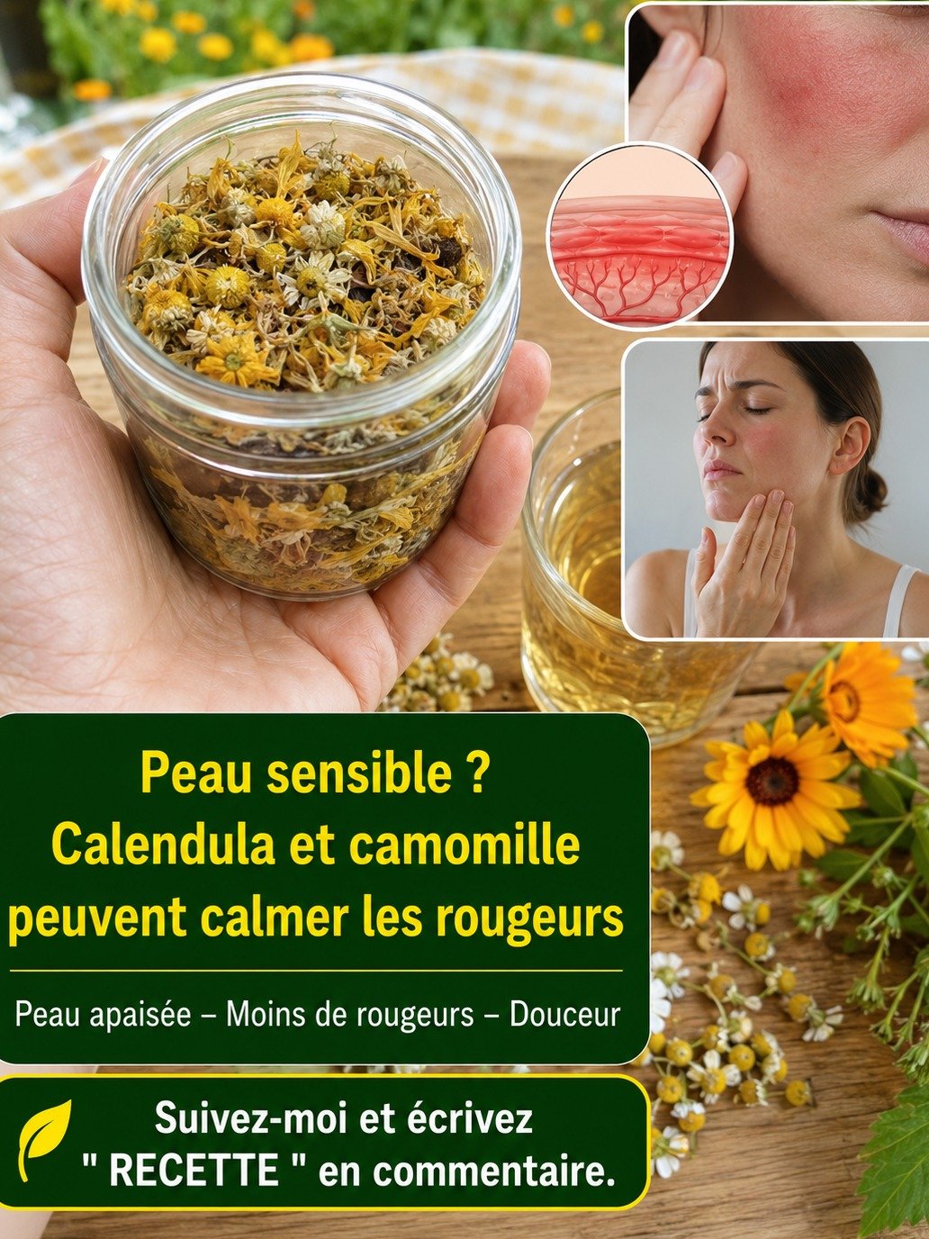 Révélation : Dites Adieu aux Rougeurs ! Cette Lotion Maison au Calendula et Camomille Va Réinventer Votre Peau