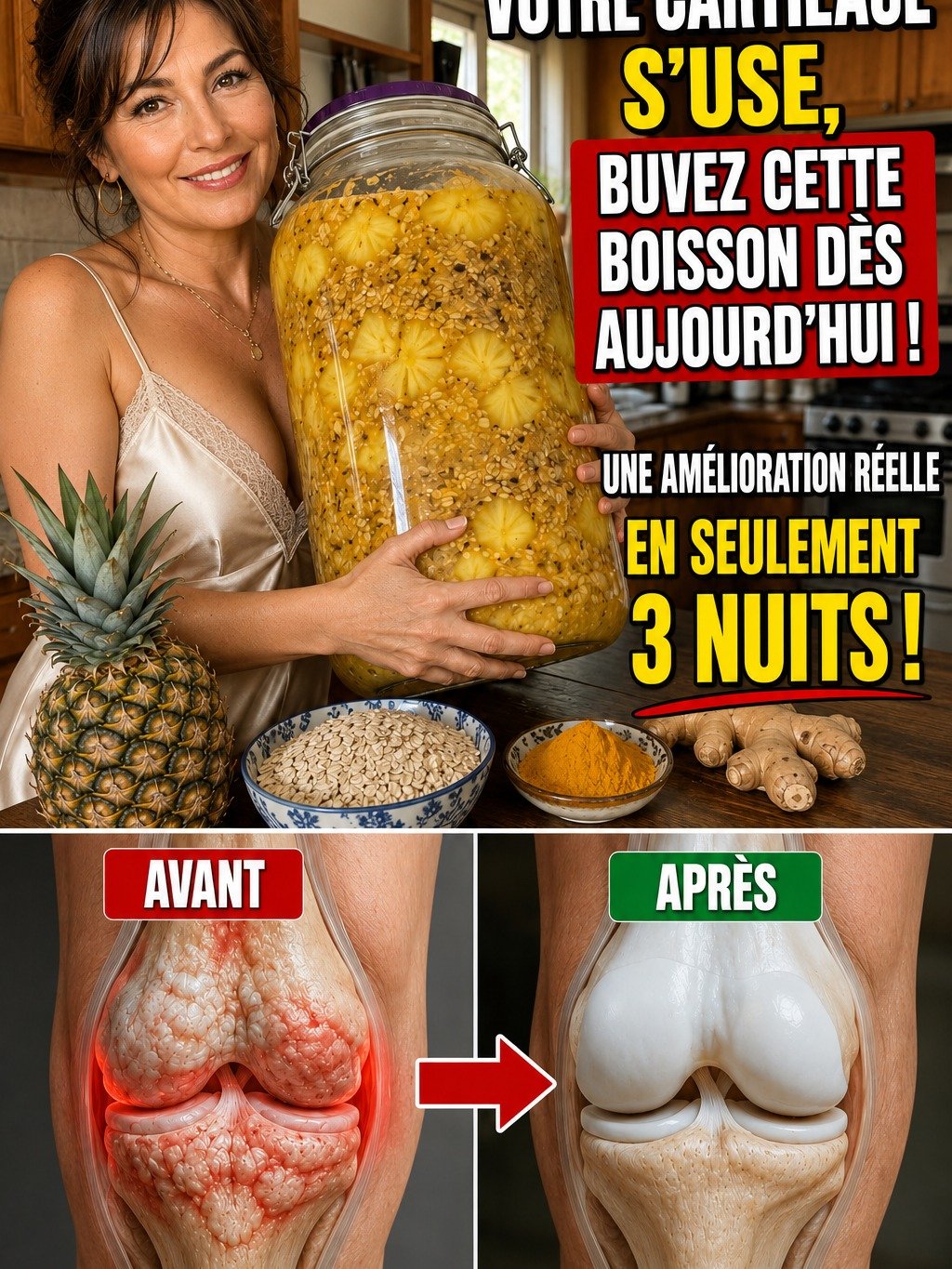 Vos genoux craquent sans bruit ? Cette boisson du soir fait le buzz pour une raison précise