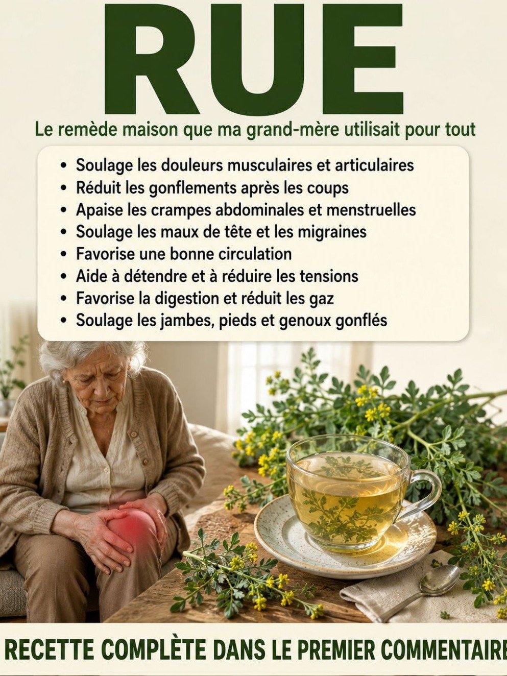 La Rue : Le remède naturel oublié pour anéantir vos douleurs articulaires et musculaires