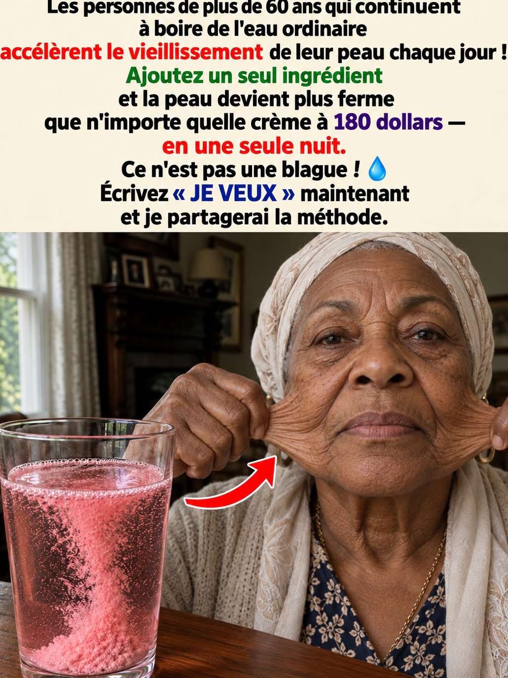 Révélation Choc : 1 Seul Ingrédient Dans Votre Eau Pour une Peau INCROYABLEMENT Ferme (Adieu les Crèmes à 180€ !)