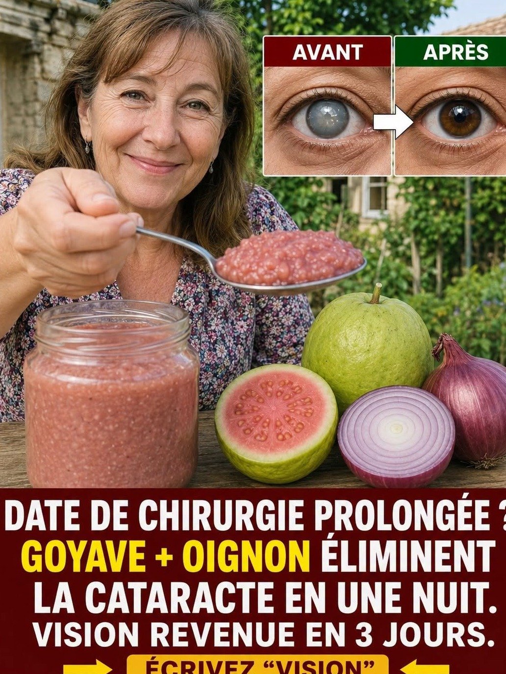 Cataracte : Le mélange goyave-oignon viral qui promet de soulager vos yeux – La vérité choc AVANT de décider d'une opération !