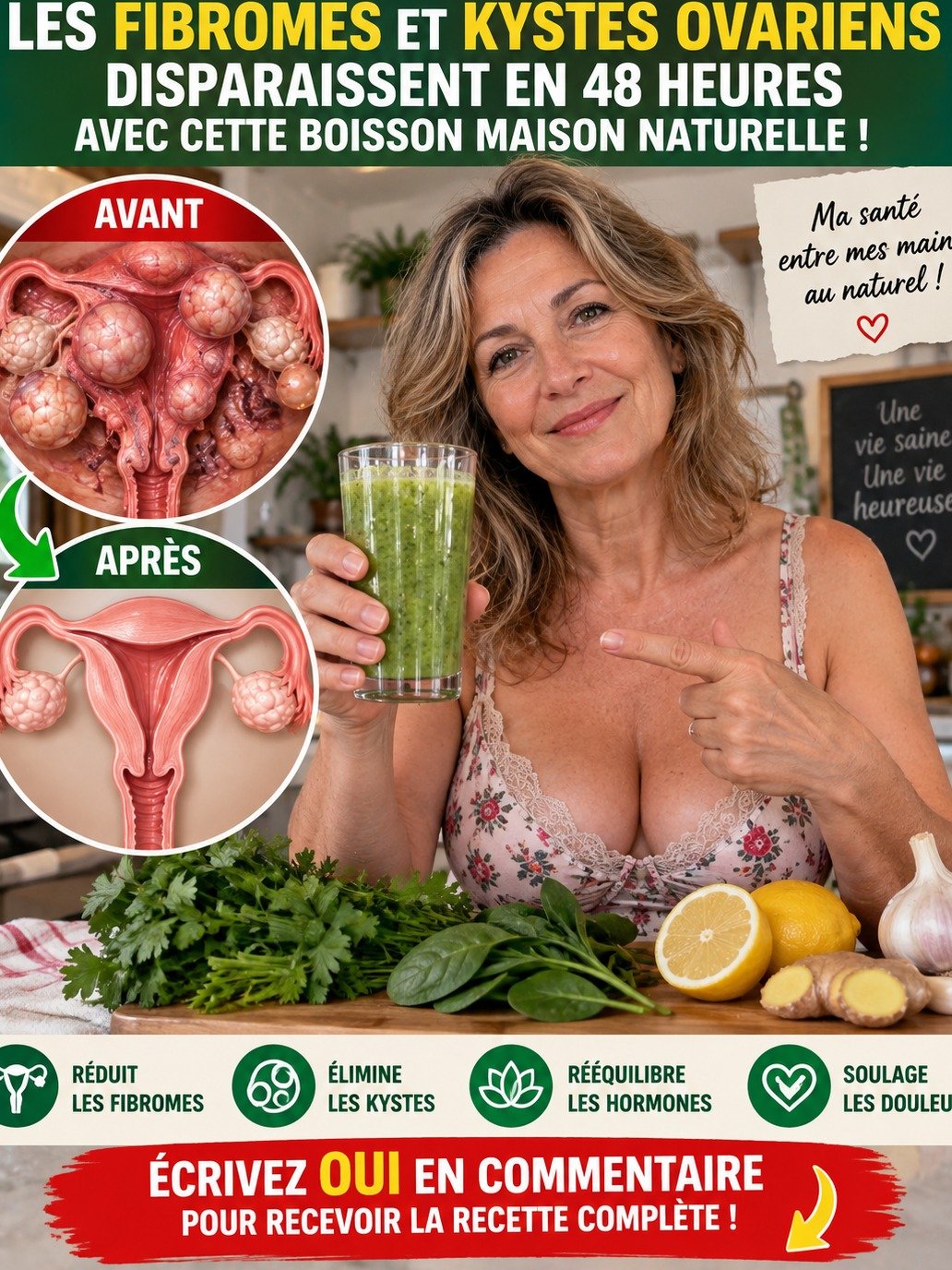 Le secret de 7 jours pour un utérus LIBRE : Dites adieu aux fibromes et kystes avec ce nettoyage inattendu !
