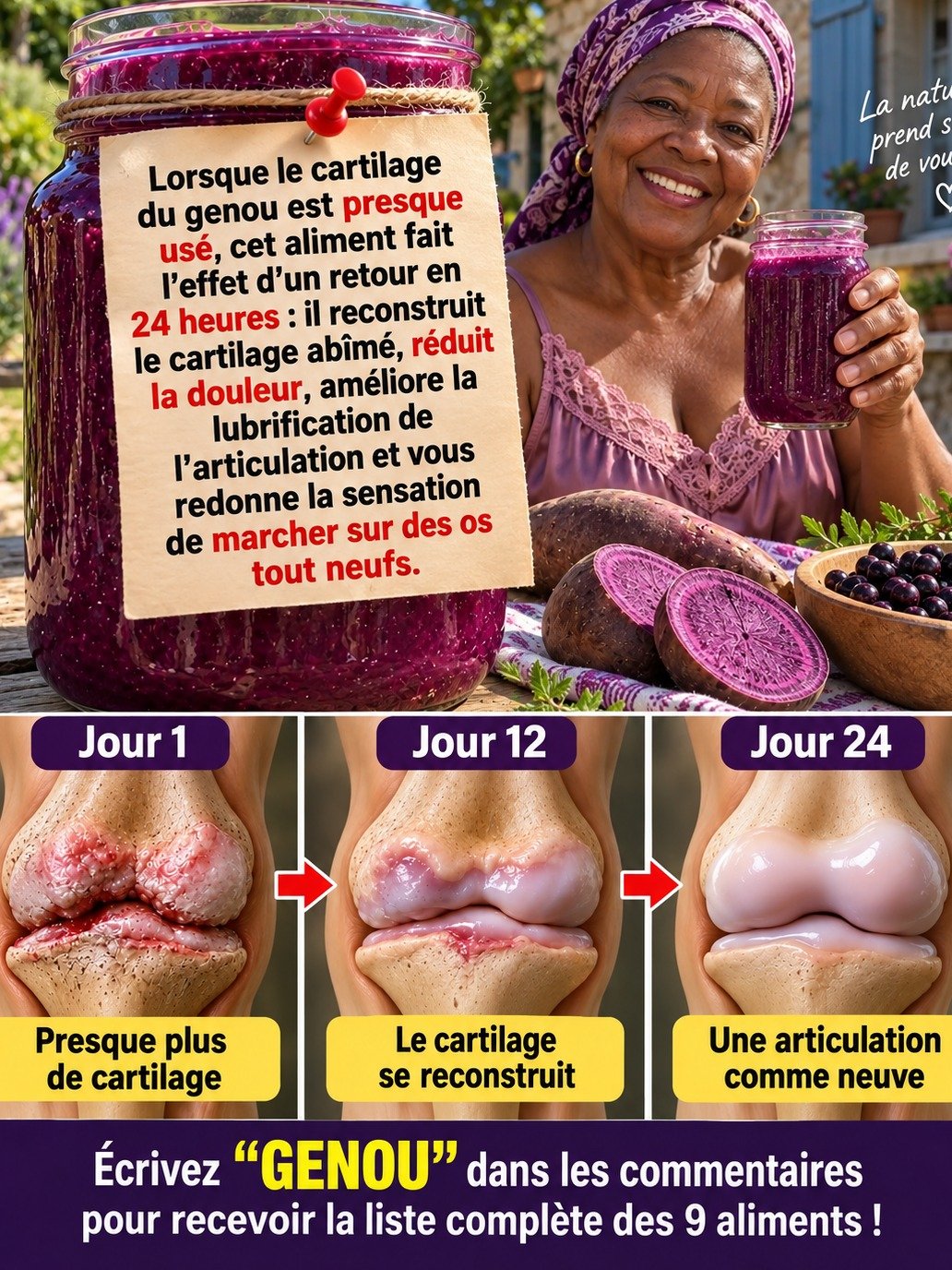 Douleur au Genou ? Ce Bouillon Violet Ultra-Puissant Répare Votre Cartilage (Le Secret que Personne Ne Vous Dit !)