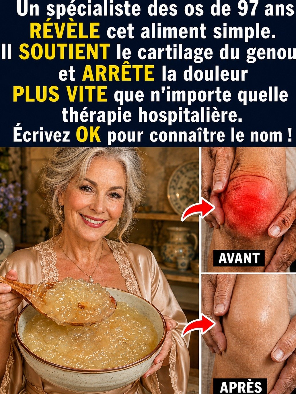 Après 70 ans, vos genoux vous font souffrir ? Découvrez l'aliment méconnu qui peut SAUVER votre cartilage et soulager la douleur !