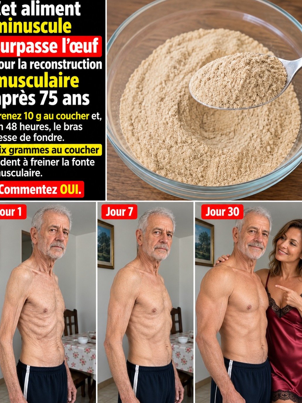 Le Secret Révélé : Après 75 Ans, CETTE 'Farine' Inattendue Peut Réveiller Vos Muscles et Stopper la Perte de Force ! Ne Passez Pas À Côté !