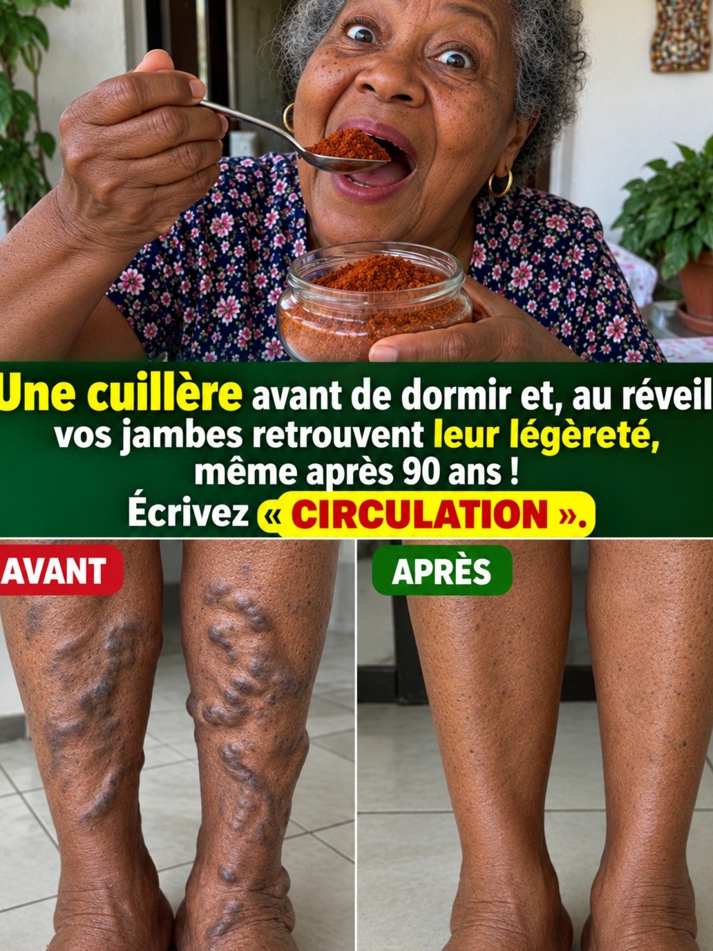 Le Secret Révélé à 91 Ans : Cette Simple Cuillère Avant de Dormir Qui Réveille Vos Jambes et Booster Votre Circulation !