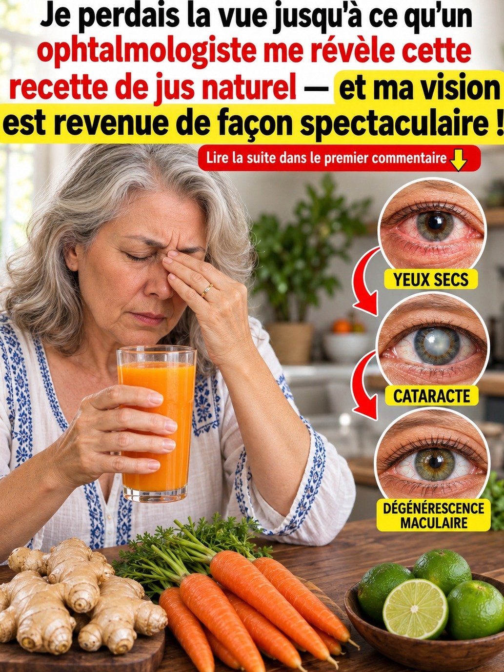 Le Secret à 3 Ingrédients Que Personne Ne Vous Dit Pour Sauver Vos Yeux : Dites Adieu à la Sécheresse, la Cataracte et la Vision Floue !