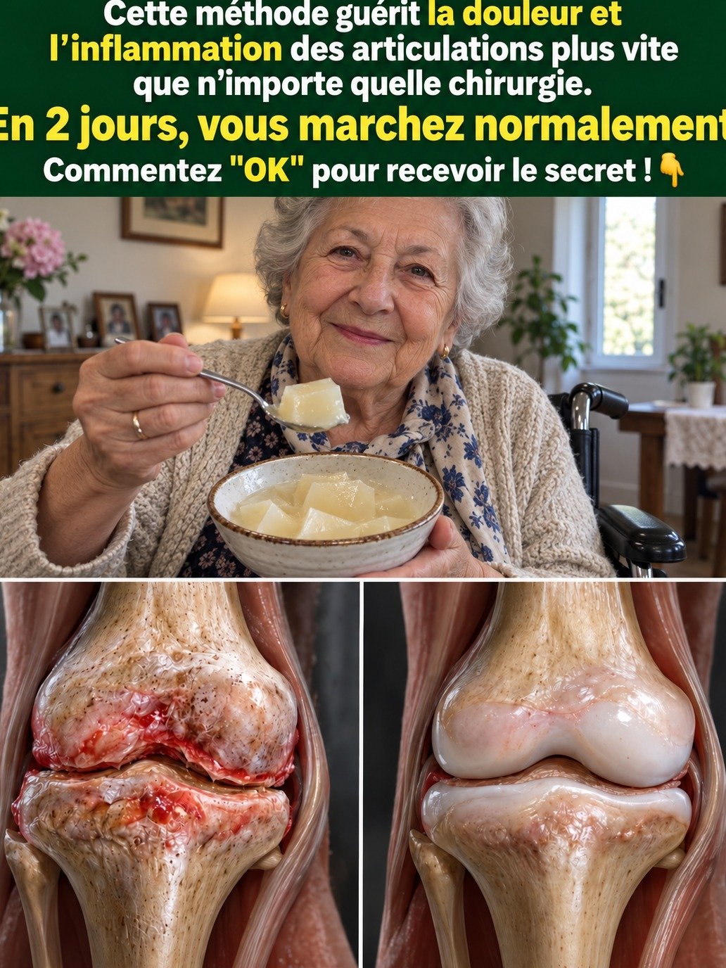 Douleurs aux Genoux : Le Vrai ou Faux sur la Gélatine 'Miracle' qui Promet de Vous Faire Remarcher en 48h !