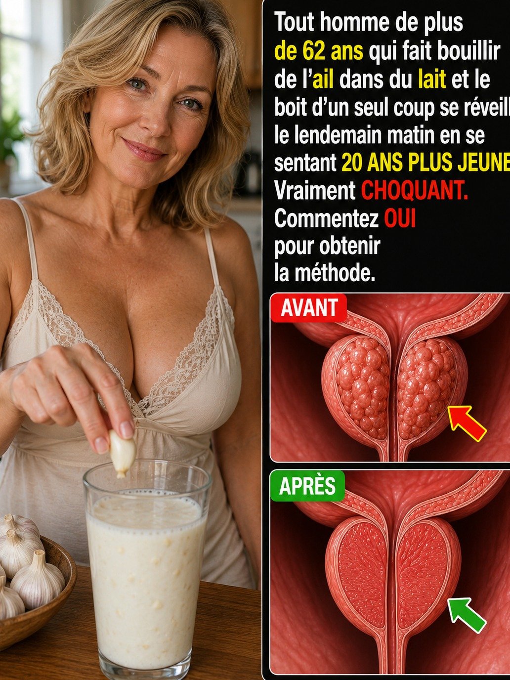 Plus de 62 ans ? Ce mélange simple d'ail et de lait pourrait RÉINITIALISER votre prostate et changer vos nuits pour toujours !