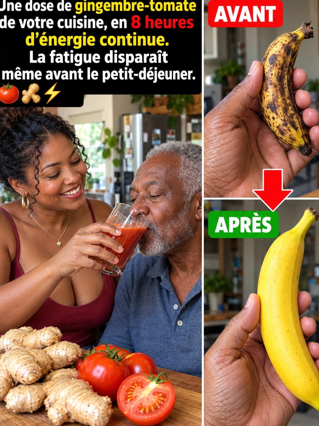 Le Secret Inattendu pour 8 Heures d'Énergie Ininterrompue: Ce Mélange Gingembre-Tomate Que Personne Ne Vous Révèle!