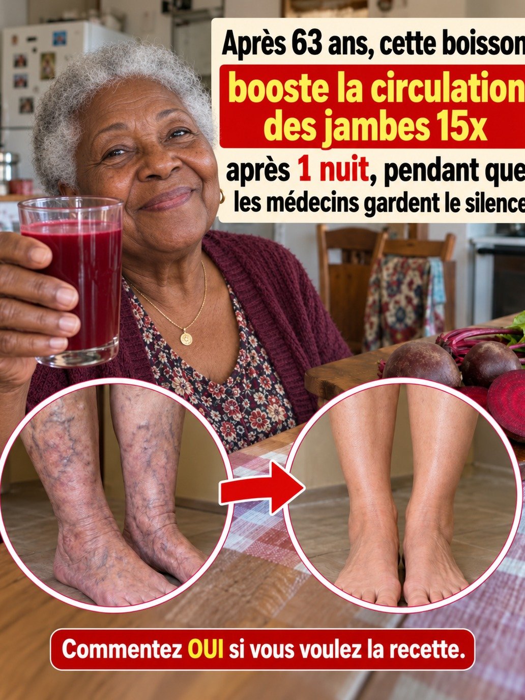 Révélation choc après 63 ans : Le jus de betterave peut transformer la circulation de vos jambes PLUS VITE que vous ne l'imaginez !